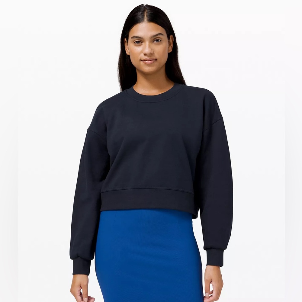 Lululemon Navy Perfectly Oversized Cropped Crew
French Terry